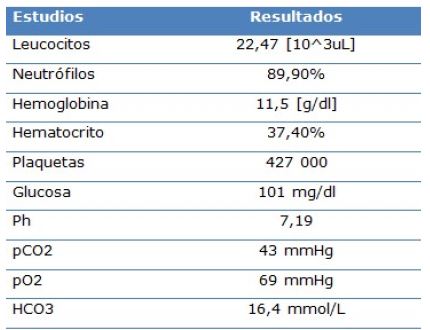 Estudios de laboratorio realizados al ingreso