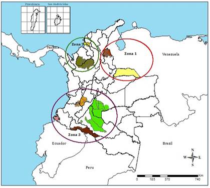 Mapa de las zonas de intervenci&oacute;n de la PNCRT