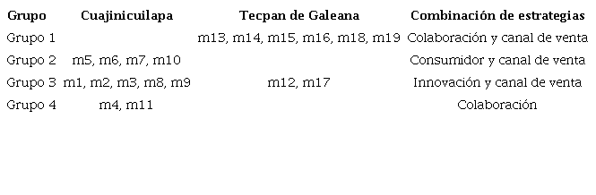 Descripci&oacute;n de los grupos obtenidos.