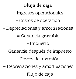 Estructura del flujo de caja utilizada.