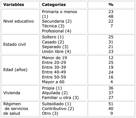 Perfil sociodemogr&aacute;fico de pacientes atendidos (n= 220)