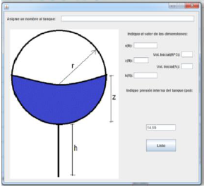 Configuraci&oacute;n de tanque real. 