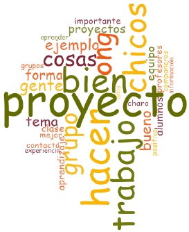 Nube de palabras de aspectos positivos del proyecto
desde la perspectiva del profesorado