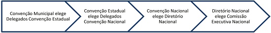 Processo T&iacute;pico de Elei&ccedil;&atilde;o de Comiss&atilde;o Executiva Nacional. Diagrama