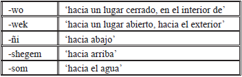 Morfemas direccionales