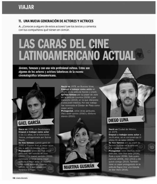 Adaptación de la p. 32 (unidad 2) de Aula internacional 2. Nueva edición a la versión de Aula América 1 (unidad 9, p. 116)