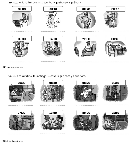 Adaptación de la p. 152 (unidad 6, Más ejercicios) de Aula internacional 1. Nueva edición a la versión de Aula América 1