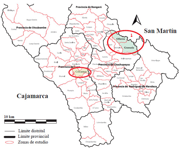 Ubicaci�n de los pueblos comprendidos en la zona de estudio