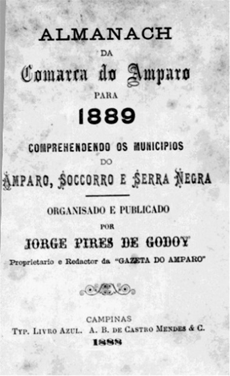 Capa do Almanach da Comarca de Amparo para 1889.