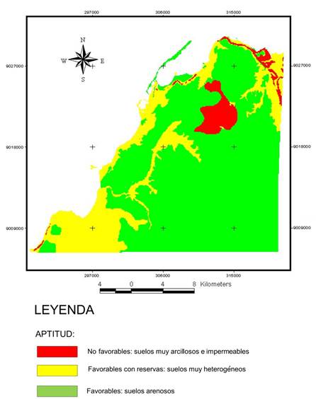 Mapa de
aptitud ingeniero-geológica de los suelos de la ciudad de Luanda