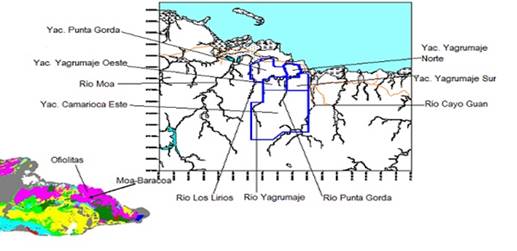 Ubicación geográfica del yacimiento Punta
Gorda.