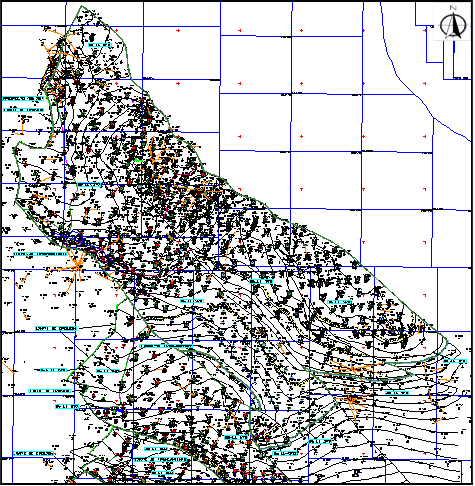 Mapa estructural del yacimiento B6 LL 370.