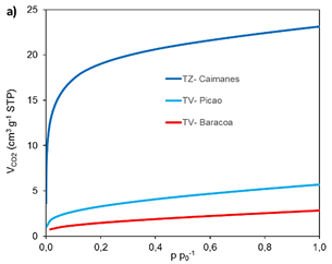 Isotermas de adsorci�n de CO2 a 273 K.