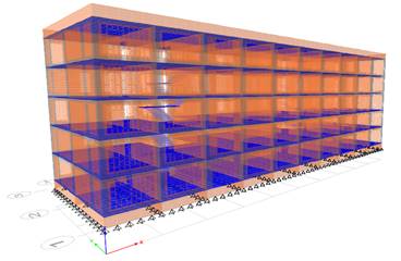 Modelo geom�trico del edificio obtenido con el software ETABSv18.