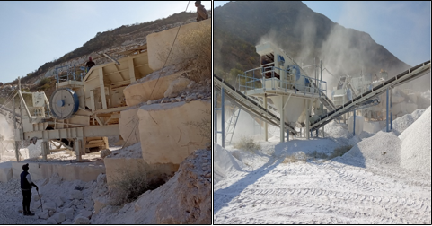 Trituradores de mandbula y sistema de clasificacin empleados para la obtencin de las fracciones granulomtricas estudiadas.