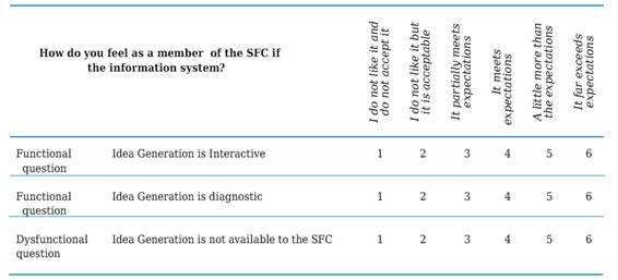Functional and dysfunctional questions for information systems