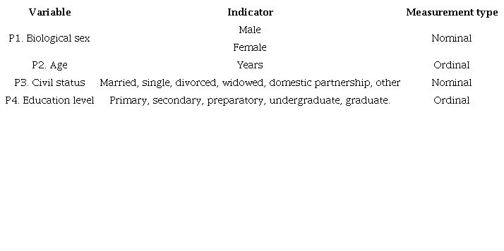 Operationalization of sociodemographic characteristics