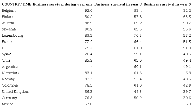 Business survival in OECD countries