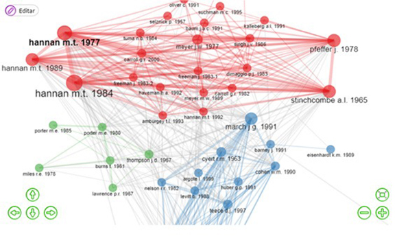 Network of document citations Scopus