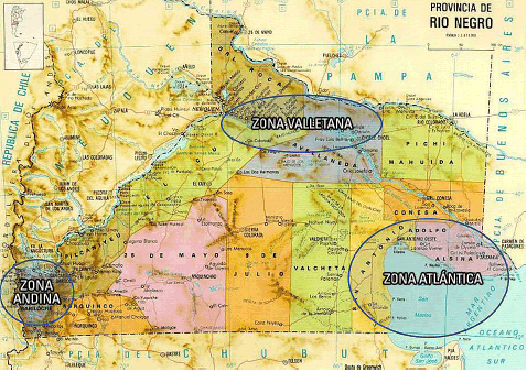 Áreas históricas en la provincia de Río
Negro