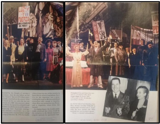 Escena &ldquo;A new Argentina&rdquo;, en montaje con fotograf�a de Juan y Eva Per�n