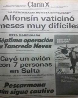 Anuncio del suplemento S� en tapa de Clar�n