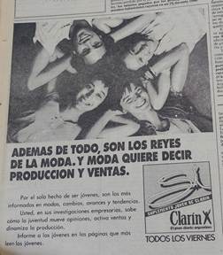 Los j�venes y la moda en una publicidad del suplemento S�