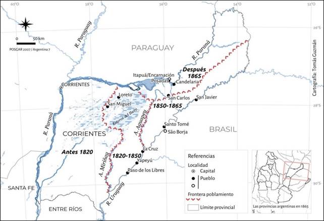 El proceso de poblamiento de Corrientes sobre Misiones (primera mitad del siglo XIX)