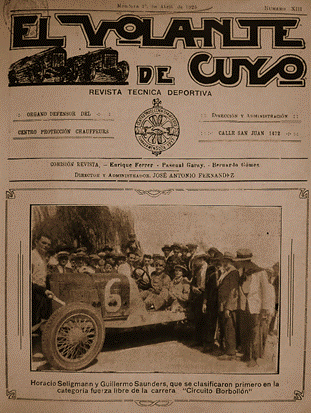 Tapa de El Volante de Cuyo con los ganadores de la competici�n de turismo carretera en el Borboll�n, Mendoza