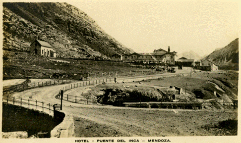 Postal del hotel Puente del Inca