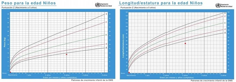TABLAS DE PATRONES DE CRECIMIENTO INFANTIL DE LA OMS DEL PRESENTE CASO