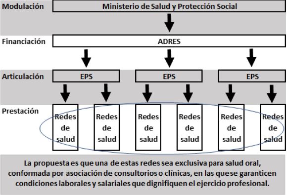 Diagram of the SGSSS and Proposal to Establish Oral Health Networks (in Spanish)