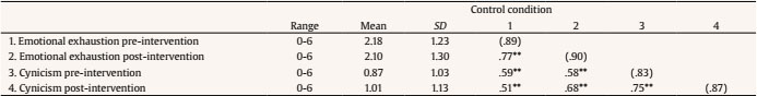Descriptive Statistics and Correlations for the Control Condition