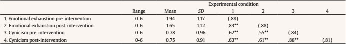 Descriptive Statistics and Correlations for Experimental Condition