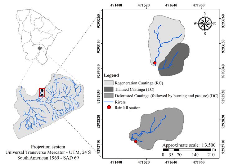 Location of the experimental watersheds.