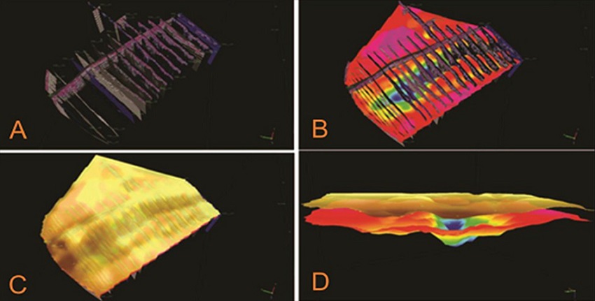 Virtual 3D model of the alluvial section from the sub-watershed of the Pau Lavrado stream.