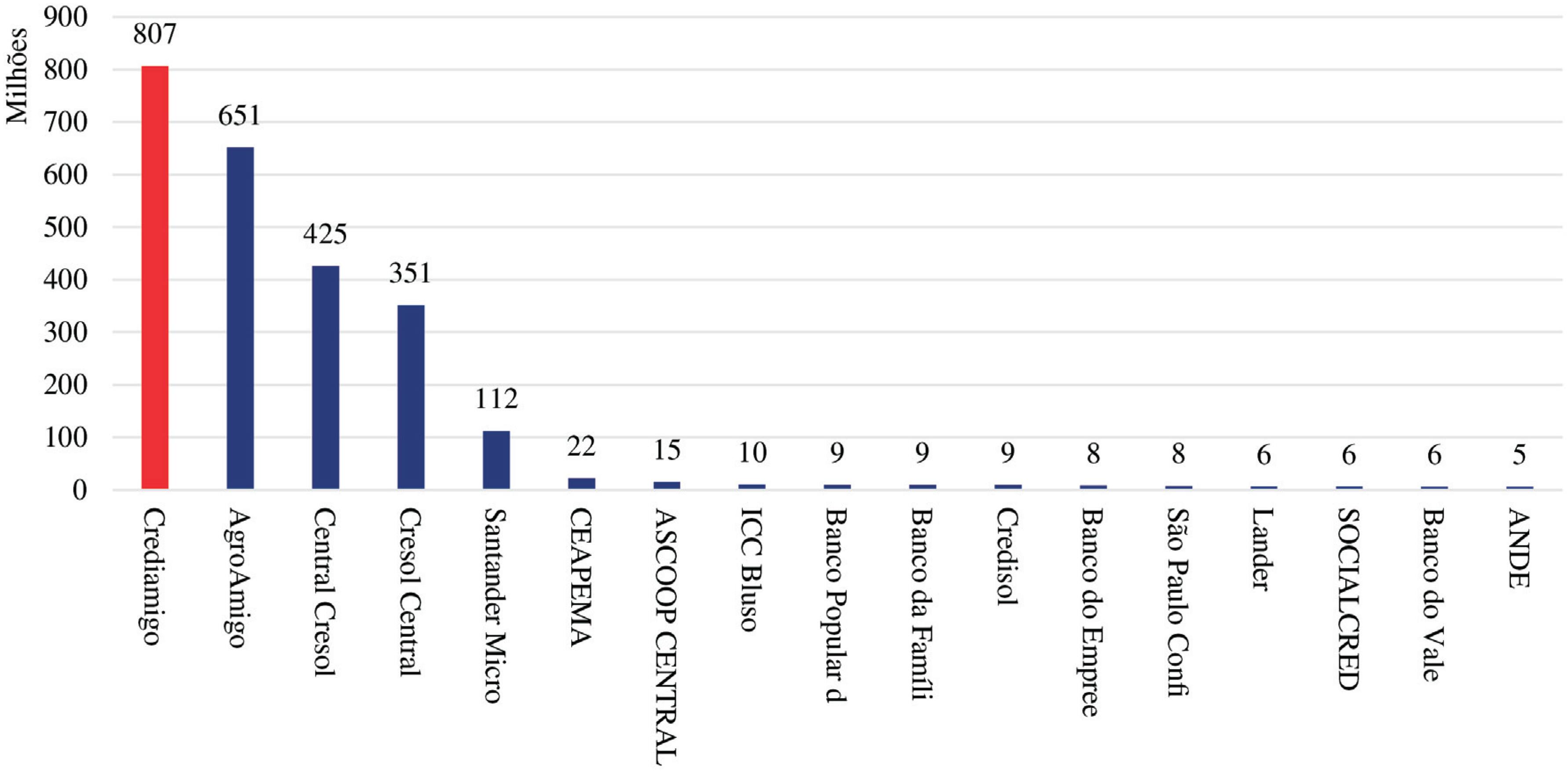 Principais operadores de microcr&eacute;dito (Brasil, acima de US$ 5
                            milh&otilde;es, 2012)