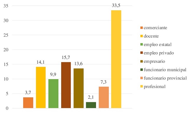 Tipo de ocupaci&oacute;n previa al cargo, DN por la PBA (1999-2015)