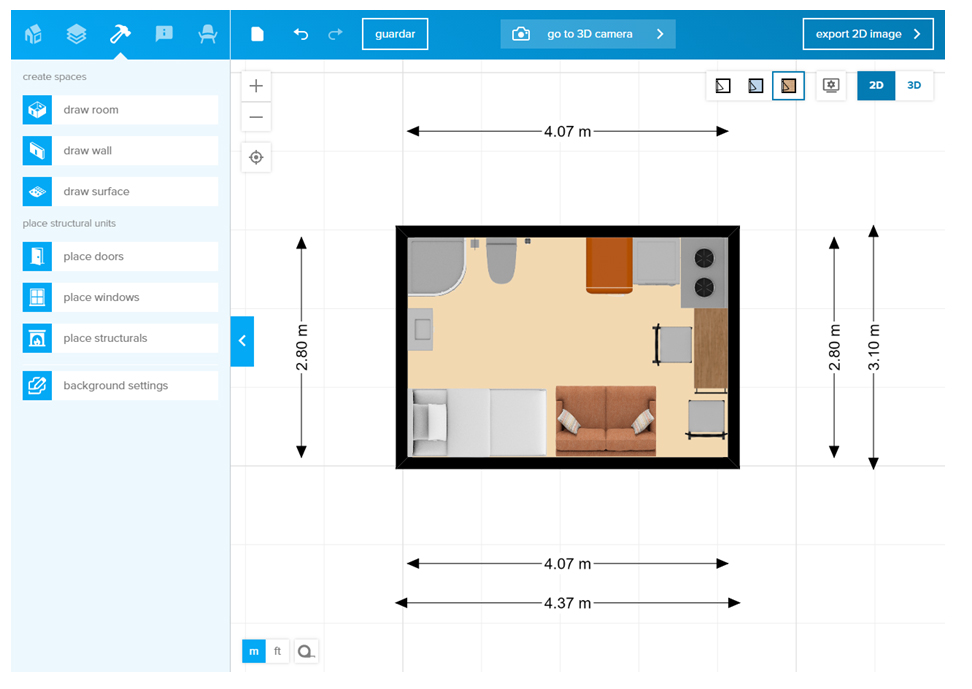 Figura 1. Diseño grupal de un plano de 12m2