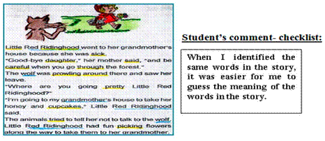 Excerpt from a student’s’ portfolio, September 17th.