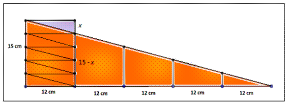 Planificação e sobreposições das divisões do adesivo triangular.