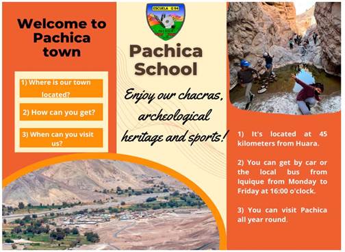 Gigantografía presentada en el Stand en Inglés.