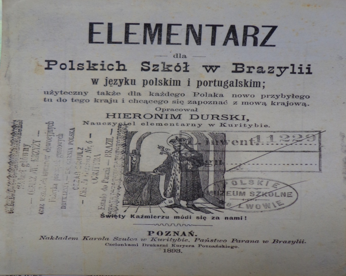 Negativo da capa da primeira Cartilha bil&iacute;ngue de Jer&ocirc;nimo Durski