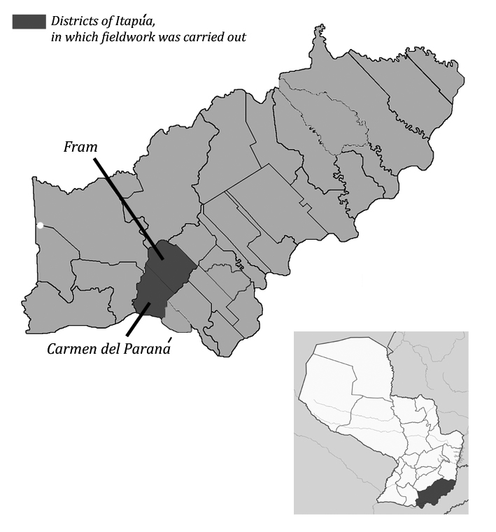  Districts of Itapúa, in
which fieldwork was carried out