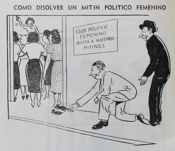 ¿Cómo disolver un mitin político femenino?