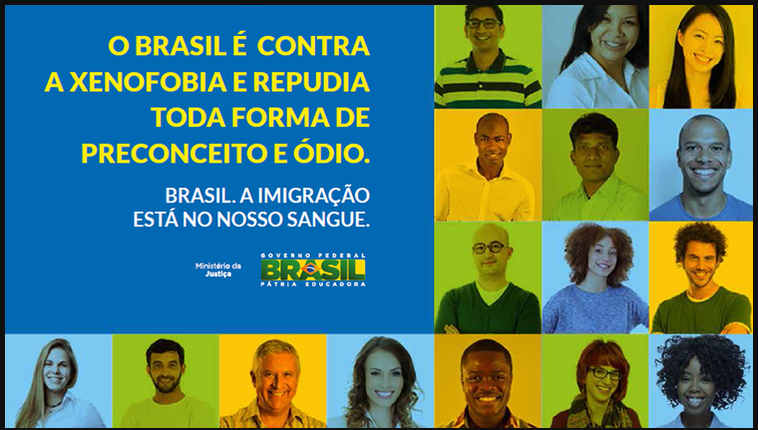 Pe&ccedil;a de comunica&ccedil;&atilde;o da segunda fase da campanha do Minist&eacute;rio da Justi&ccedil;a sobre migra&ccedil;&otilde;es, contra a xenofobia
