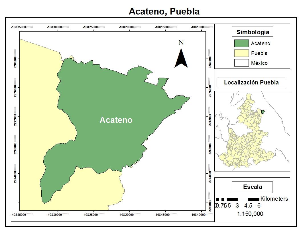 Ubicación geográfica del municipio de Acateno, Puebla