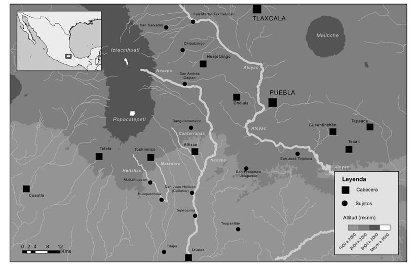 Provincias de Atlixco y Huejotzingo, 1643