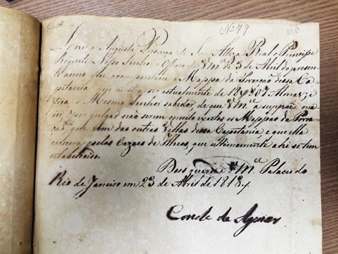 Correspondncia enviada ao governador Rubim em 23/04/1813