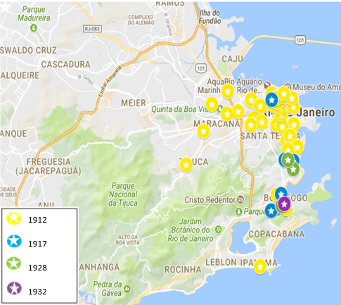 Localiza��o de criadas/os europeias/eus em an�ncios de &ldquo;aluga-se&rdquo; (1912-1932)[13]